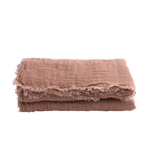 Plaid Vice Versa Gasa Lino Bois de Rose