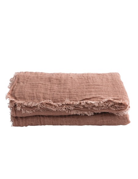 Plaid Vice Versa Gasa Lino Bois de Rose