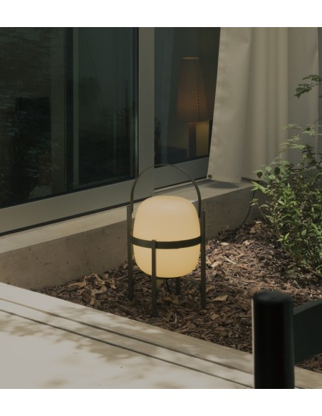 Lámpara Cesta Exterior Negro