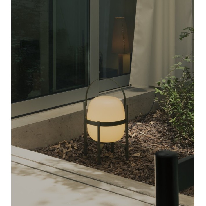 Lámpara Cesta Exterior Verde Oliva