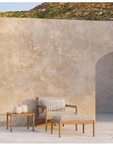 Reposapiés Jack de exterior en teca - natural