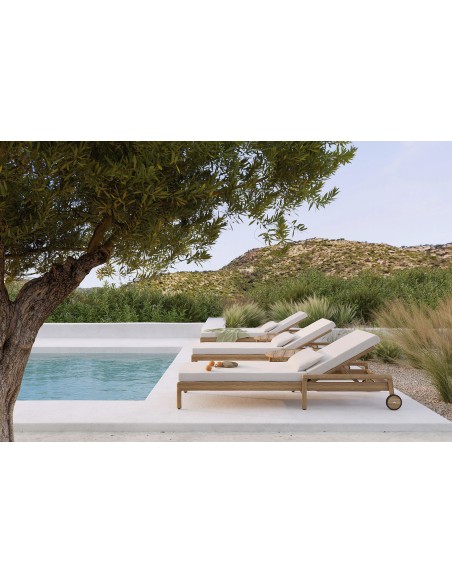 Tumbona de jardín ajustable Jack Blanca