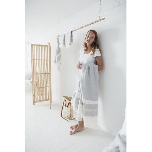 The Belgian Towel Fouta - Gray Stripe 2