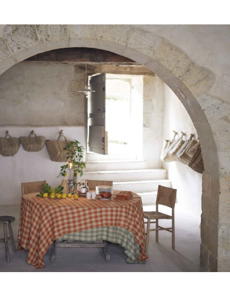 Mantel Bourdon en tela vintage | Salvia