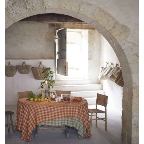 Servilleta Bourdon en tela vintage | Corail Orange 2