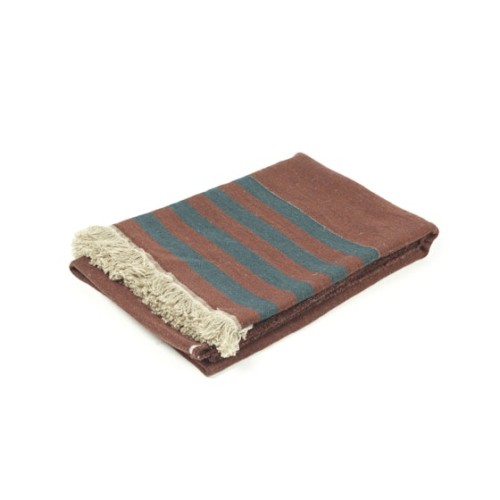 Plaid Juniper Throw Leather