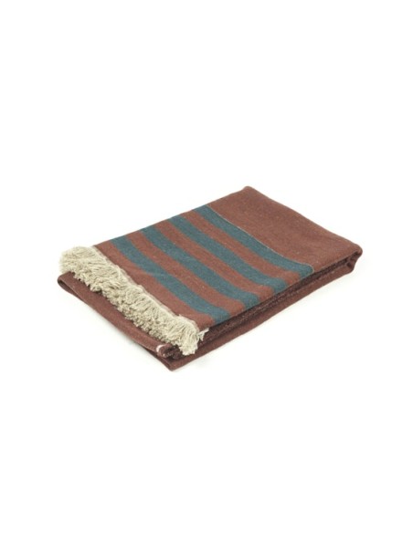 Plaid Juniper Throw Leather