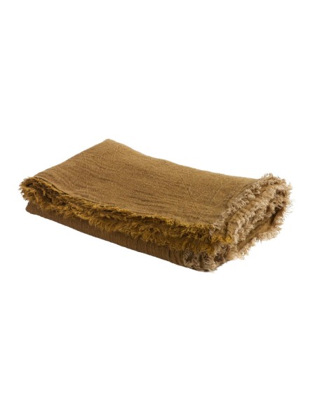 Vice Versa Plaid Washed Linen Crepe, Havane