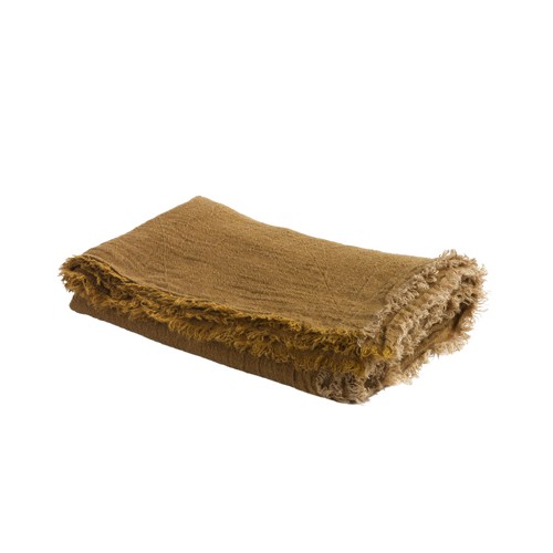 Vice Versa Plaid Washed Linen Crepe, Havane