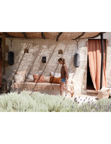 Vice Versa Plaid Washed Linen Crepe, Orgeat