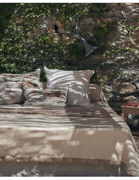 Vice Versa Plaid Washed Linen Crepe, Orgeat