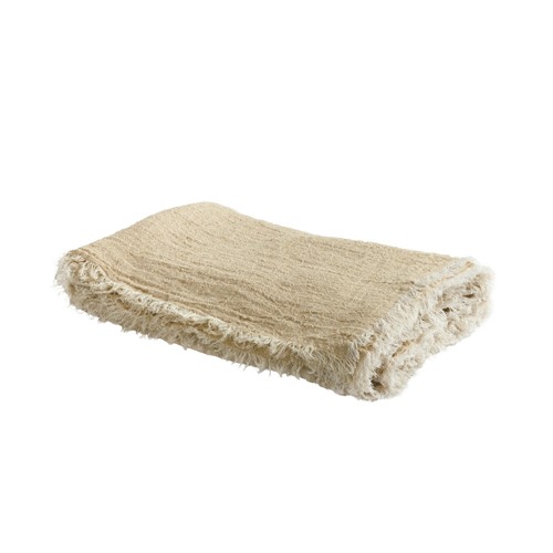 Vice Versa Plaid Washed Linen Crepe, Orgeat