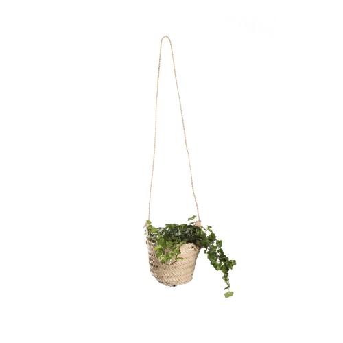 Cesta para colgar en hoja de palmera