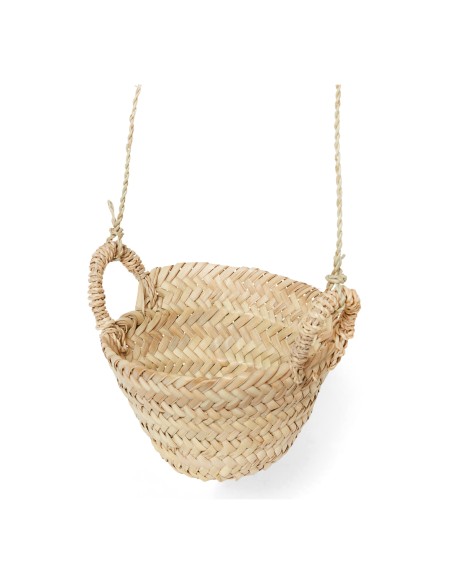Cesta para colgar en hoja de palmera