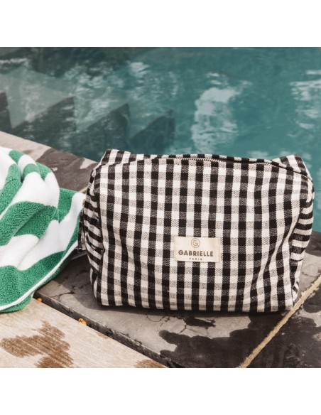 Toilet Bag Algodón Vichy Negro