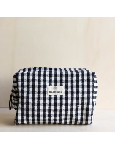 Toilet Bag Algodón Vichy Negro