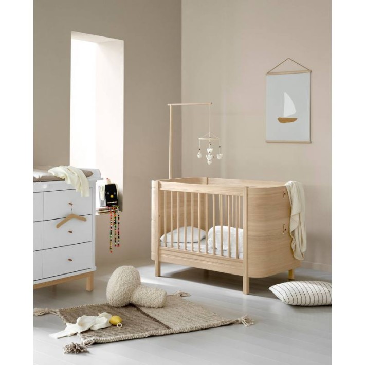 Cuna Wood Mini Roble Natural sin Junior Kit