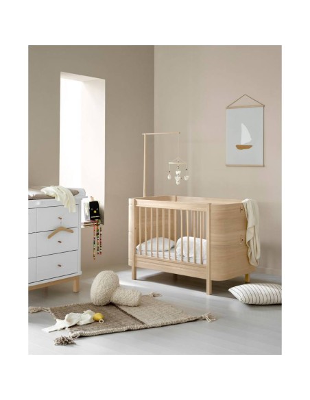 Cuna Wood Mini Roble Natural sin Junior Kit