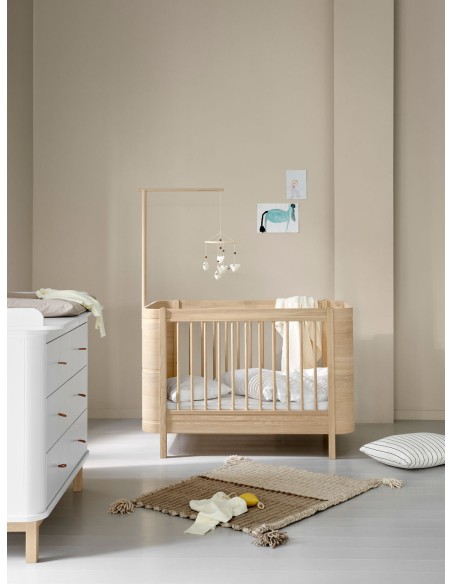 Cuna Wood Mini Roble Natural sin Junior Kit