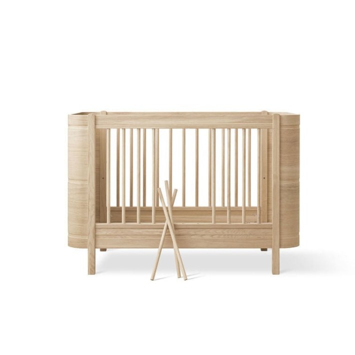Cuna Wood Mini Roble Natural sin Junior Kit