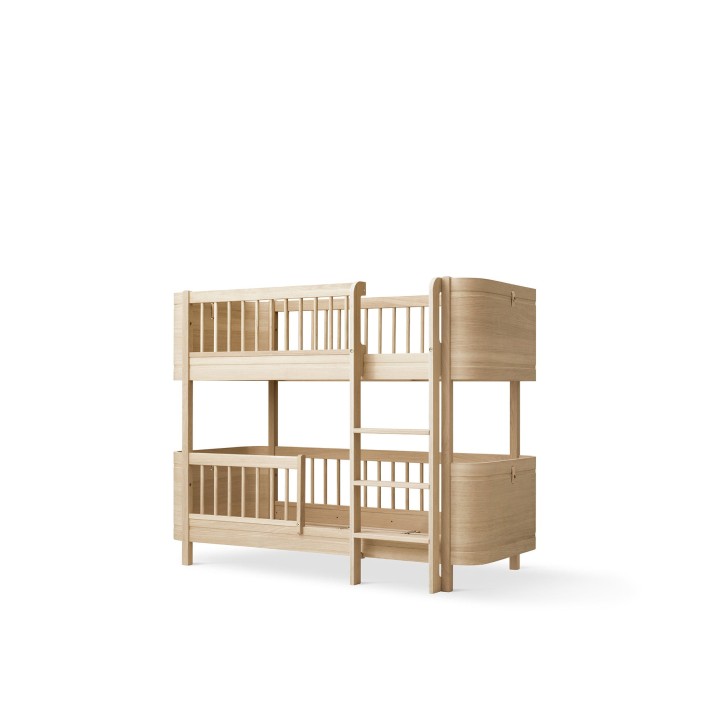 Wood Mini + Low Bunk Bed Roble Natural
