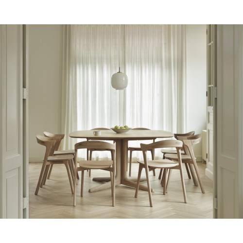 Mesa de comedor de diseño original - CYBORG - NOVO Design Made in Toscana -  de vidrio / con base de hierro / con base de madera maciza