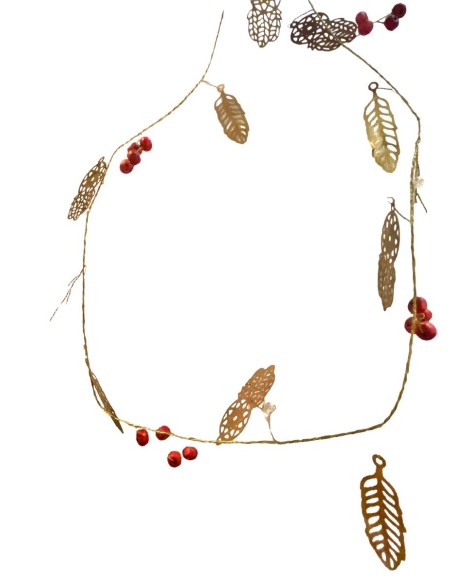 Guirnalda Gold colored red berries