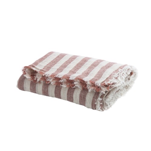 Plaid Vice Versa Washed Linen Bayadere Argile