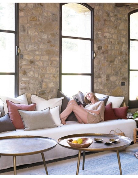 Cojín Vice Versa Black Lino FiorediLatte