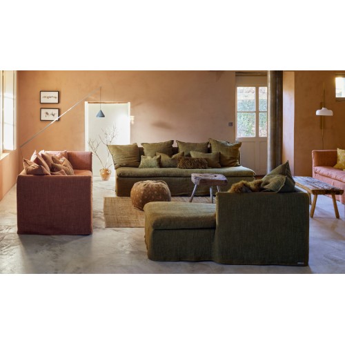 Pouf Bulle en lin Jardin Secret Blush 2