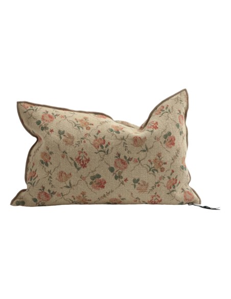 Cojín Vice Versa en Lino Jardin Secret Creme