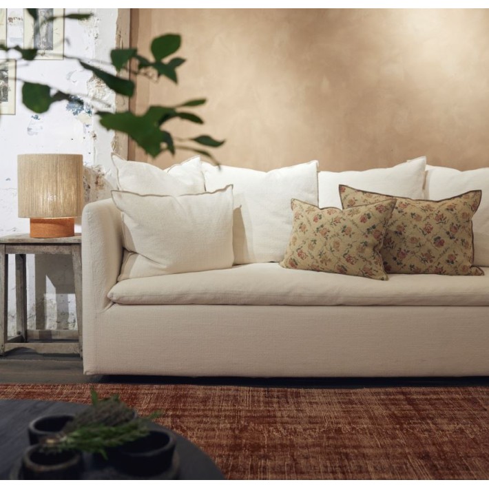 Sofá de Chenilla Blanco Boho 220