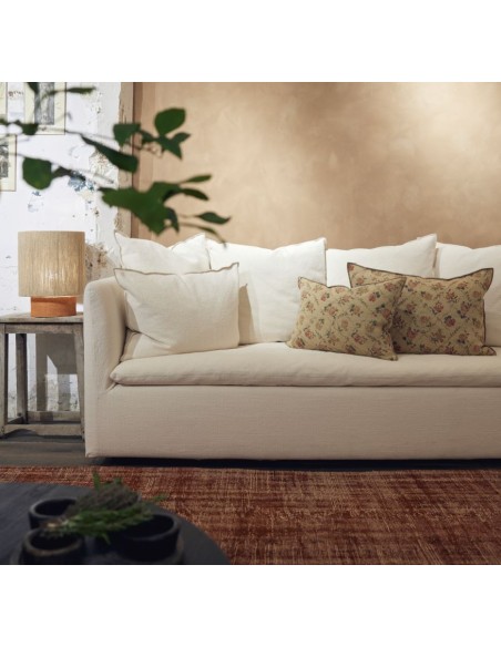 Sofá de Chenilla Blanco Boho 220