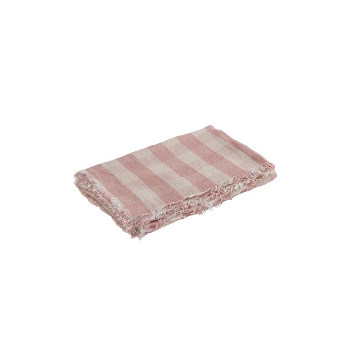 Plaid Vice Versa Frangé Vichy Cottage Bois de Rose