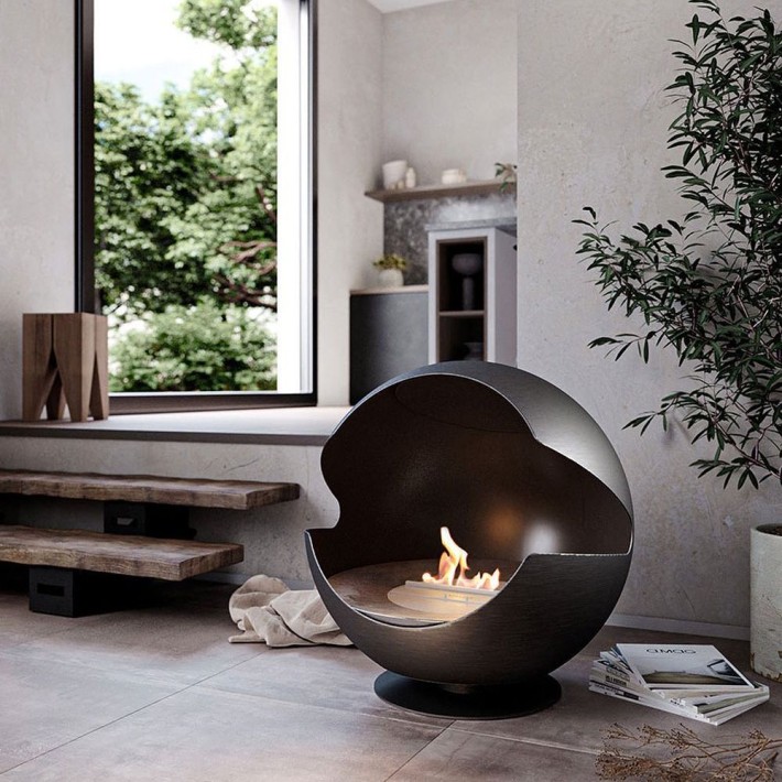 Chimenea Globe Vauni Black