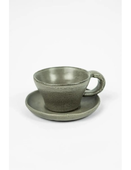 Taza con plato de cerámica Cala