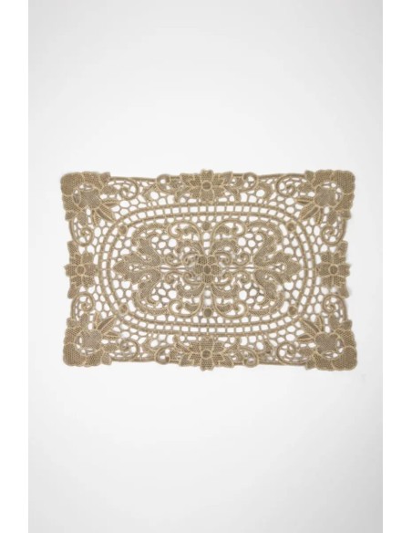 Mantel Luna – Algodón bordado color topo