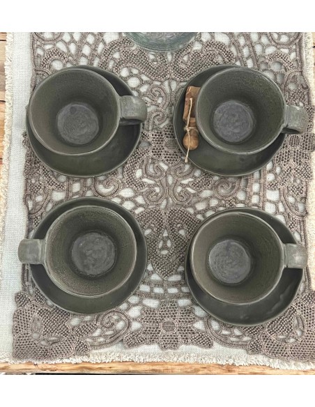 Taza con plato de cerámica Cala