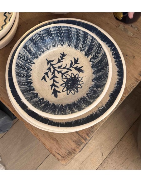 Plato de cerámica Flarou Bleu