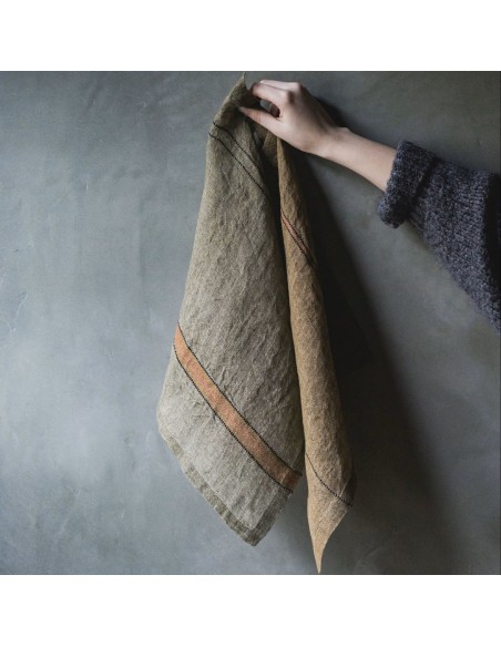 Servilleta de lino Marie – Bronze Stripe