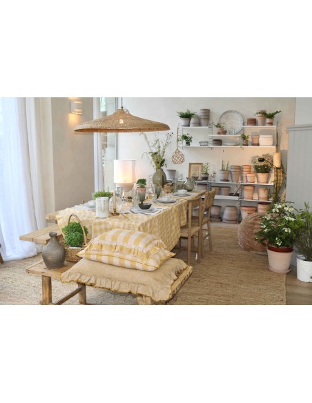 Silla de roble con respaldo de ratán