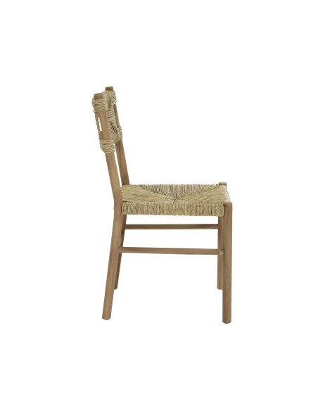 Silla de roble con respaldo de ratán