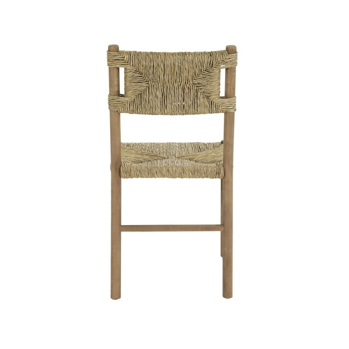 Silla de roble con respaldo de ratán