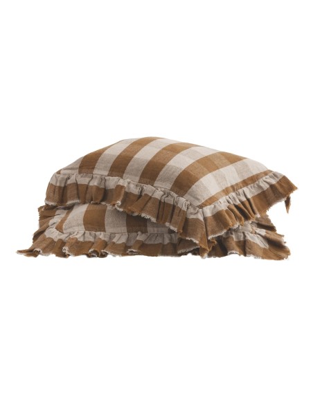 copy of Funda de almohada Boho Frangé Vichy Cottage Bois de Rose