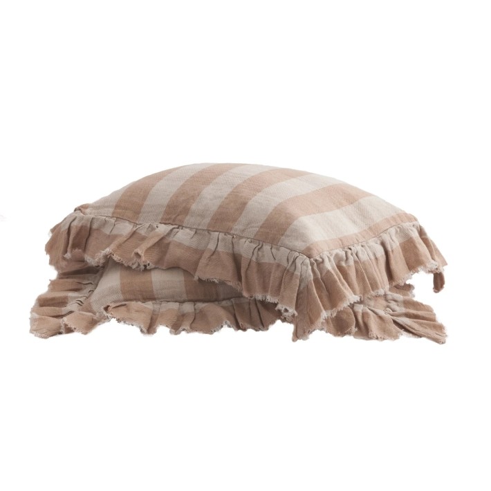 copy of Funda de almohada Boho Frangé Vichy Cottage Bois de Rose