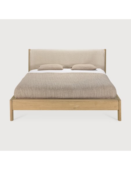 Cama PI – Roble macizo & cabecero tapizado