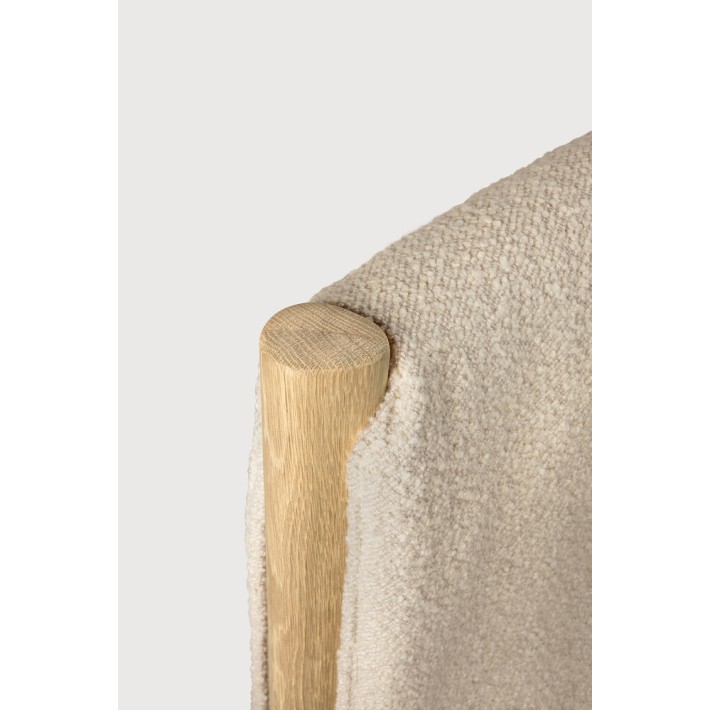 Cama PI – Roble macizo & cabecero tapizado