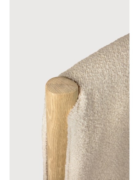 Cama PI – Roble macizo & cabecero tapizado
