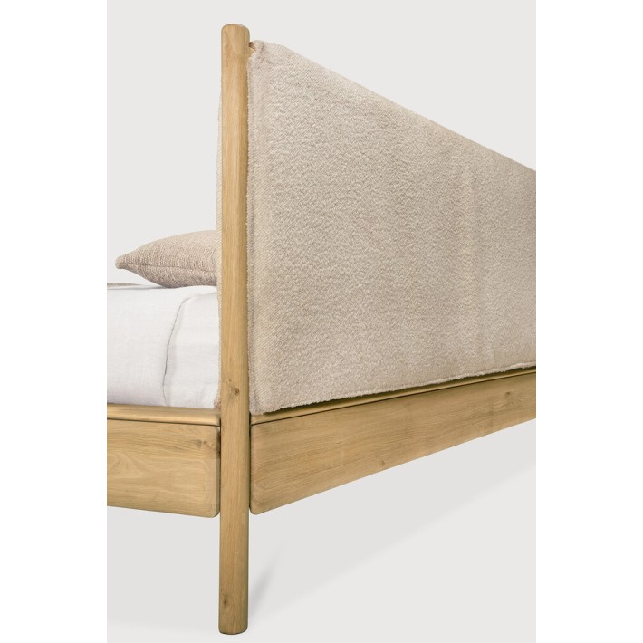 Cama PI – Roble macizo & cabecero tapizado