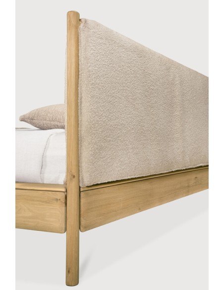 Cama PI – Roble macizo & cabecero tapizado